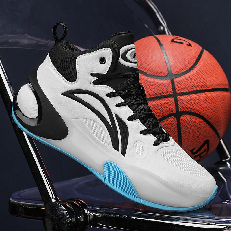 Zapatillas de baloncesto de microfibra Yushuai 17, cojín de aire de combate real juvenil, rebote de absorción de impactos, calzado deportivo profesional resistente al desgaste para estudiantes de secundaria, hombres