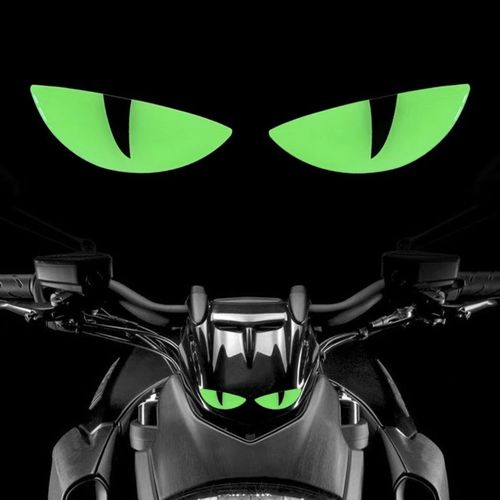 Motorcycle Electric Scooter Step-through Bike Conversion Night Light Demon Eye Sticker 3D Decor Front Headlight Decal