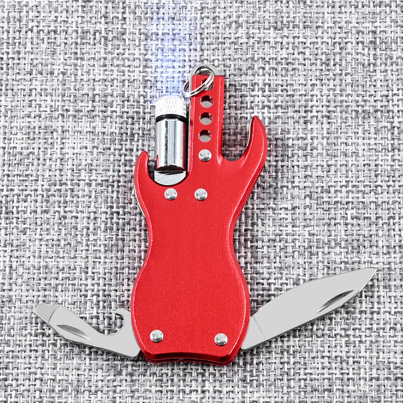 带led灯户外艺术吉他礼品小工具开瓶器多功能折叠小刀精美礼品
