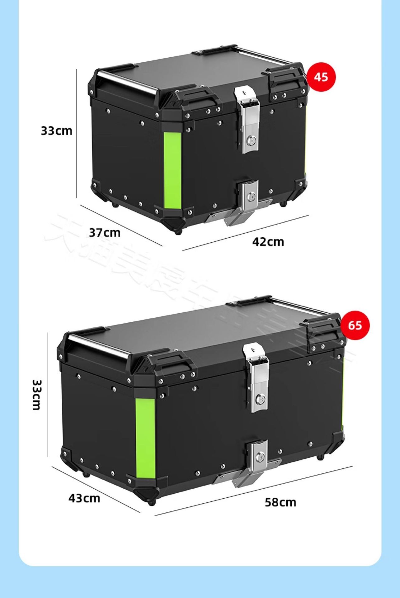 Motorcycle Aluminum Alloy Tail Box Large Capacity Trunk Scooter Luggage Large Universal Tool Box Tail Box