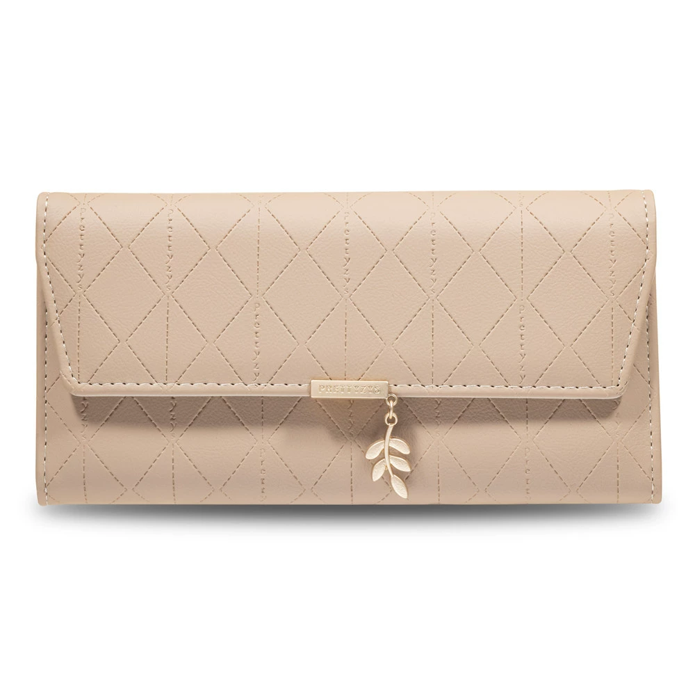 Long folding wallet, quilted design, capacious, multiple colors