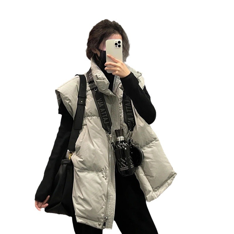 2023 otoño e invierno nuevo abajo chaleco femenino estilo de la Universidad estilo europeo occidental chaleco Internet celebridad chaleco abrigo image 6