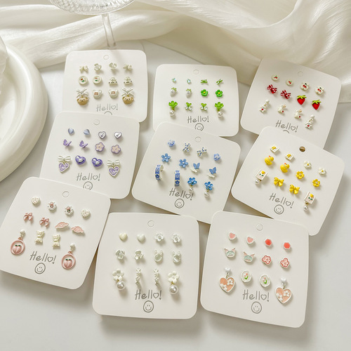 S925 sterling silver earring set for women  new style earrings daily versatile student small earrings
