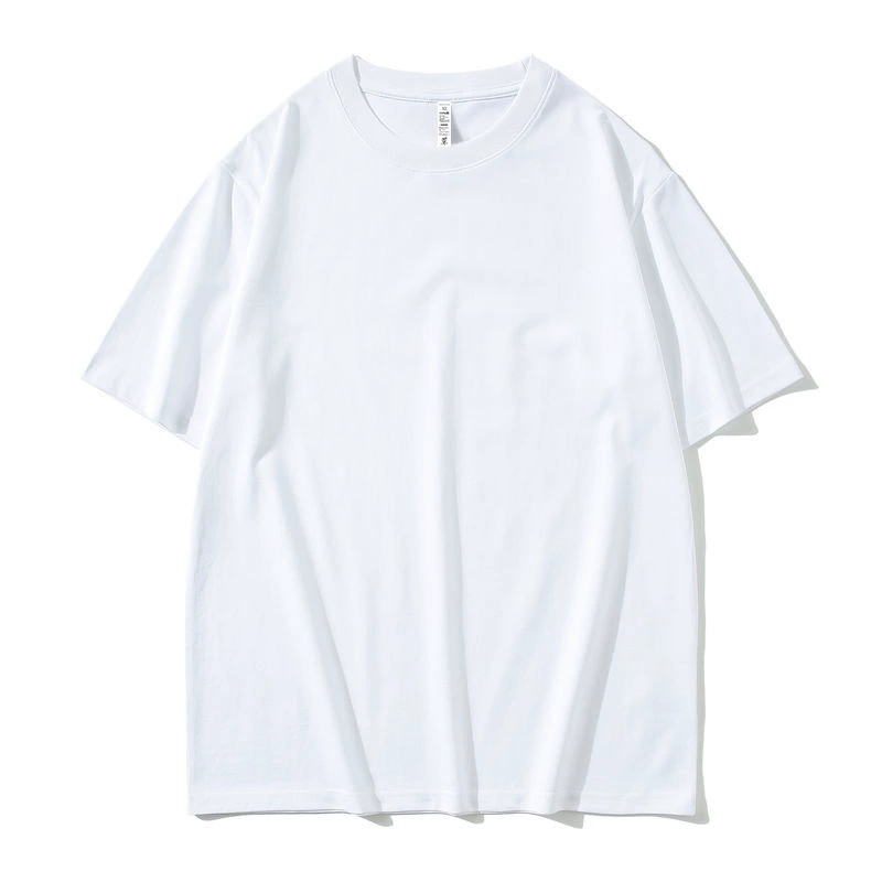 Летняя хлопковая футболка, short sleeve, solid white — настраиваемый повседневный поло-стиль