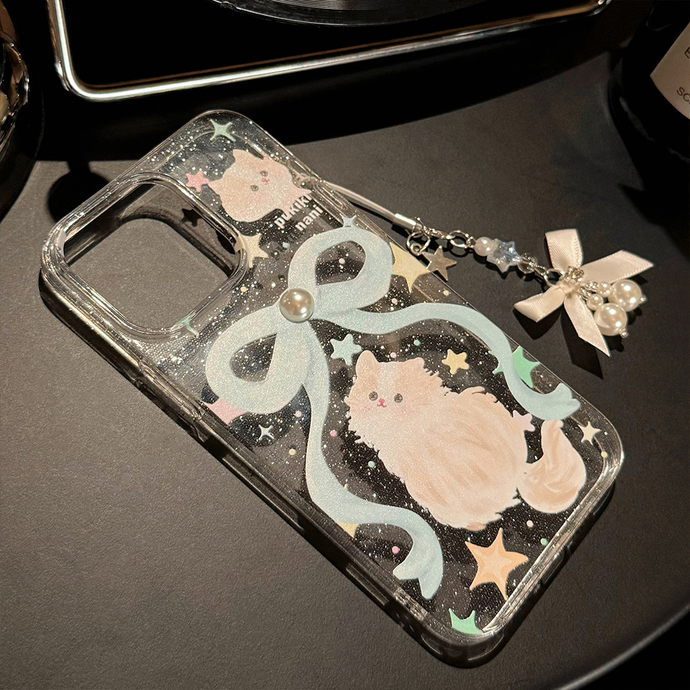 45g Weight iPhone Applicable Brands Phone Cases Classification tpu Material Cat, Bow Knot Pattern Cute Style Tpu Cat Bow Knot Cute Phone Cases Phone Accessories 3