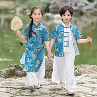 Детские выпускные костюмы для выступлений, летние новые платья Hanfu для мальчиков, новые платья в китайском стиле для девочек, модные костюмы Тан
