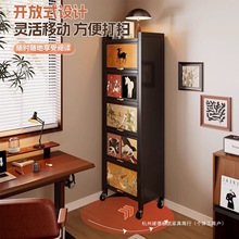 卧室靠墙中古斗柜一体储物柜落地多层床尾置物柜多巴胺客厅抽屉柜