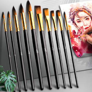 Gouache painting pen set watercolor pen row pen special nylon brush for art students painted acrylic digital oil painting brush
