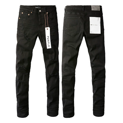 Foreign trade cross-border European and American trendy brands PURPLE BRAND hiphop slim-fitting ripped old jeans