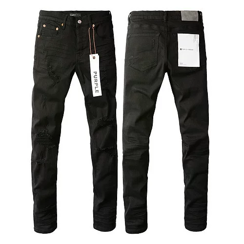 Foreign trade cross-border European and American trendy brands PURPLE BRAND hiphop slim-fitting ripped old jeans