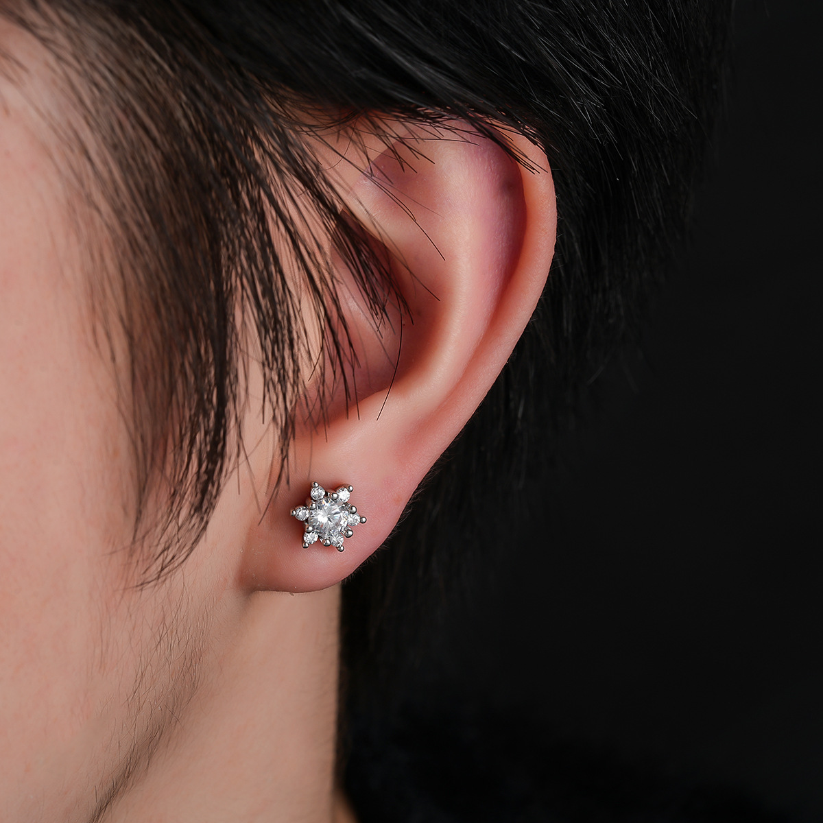 Pendientes de botón para hombre modernos. Estilo minimalista urbano y punk, ideal para ocasiones informales, fiestas y uso diario. Hechos de acero inoxidable 316L, hipoalergénicos, sin níquel._voghion.com
