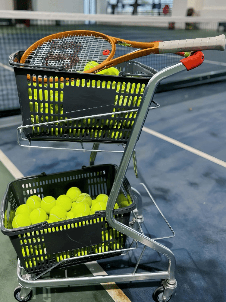 网球乒乓球教练车收纳筐大容量网球车框推车拾球器篮子收纳推车