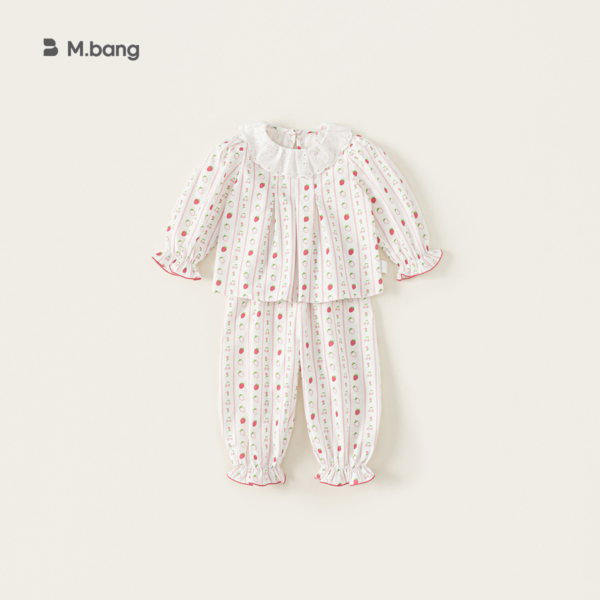 Yubao ropa infantil niñas ropa de casa primavera nuevo niño camisa de muñeca de encaje pijamas de primavera