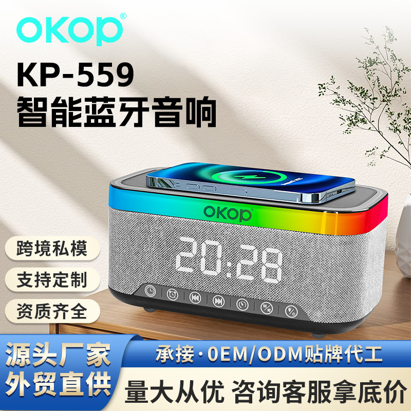 559 Bluetooth Speaker 15W Wireless Charging Clock Alarm Clock Rgb Ambient Light White Noise Desktop Speaker Factory Cross-Border 559 Bluetooth Speaker 15W Wireless Charging Clock Alarm Clock Rgb Ambient Light White Noise Desktop Speaker Factory Cross-Border