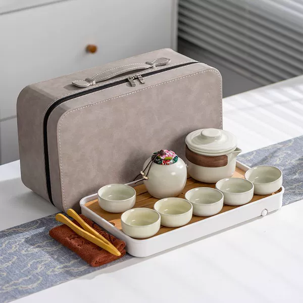 Ruyao Huang-Yanhe One Pot Six Cups + Jar + Plate and Towel Clip Gray Travel Bag