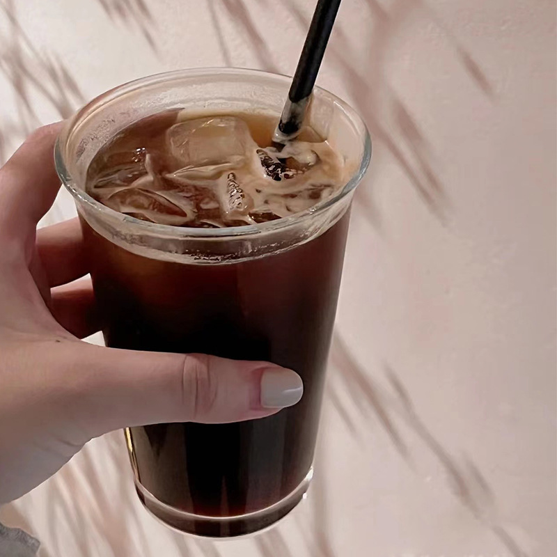 Coreano ins taza de vidrio transparente de gran capacidad taza de café fría simple taza de agua doméstica taza de agua de burbujas taza de jugo