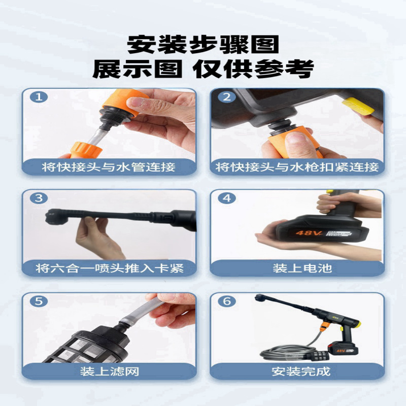 Wireless Car Washing Machine Portable Car High-Pressure Water Gun High-Power Car Lithium Battery Household Electric Car Washing Artifact