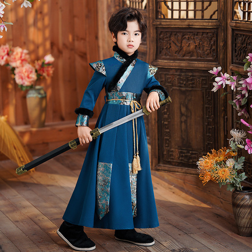 Hanfu boys  new national clothing winter Chinese style traditional Chinese costume winter children's young master Tang suit