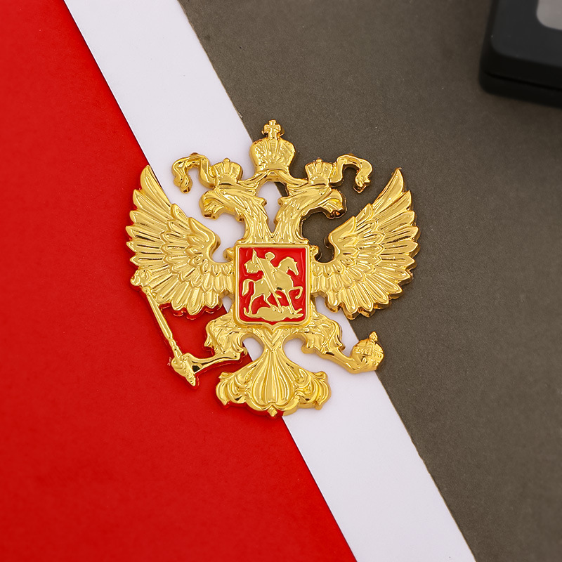 国境を越えたロシアの国章外国貿易ホット販売双頭鷲バッジ合金レトロソビエト勲章アクセサリー金属ステッカー|undefined