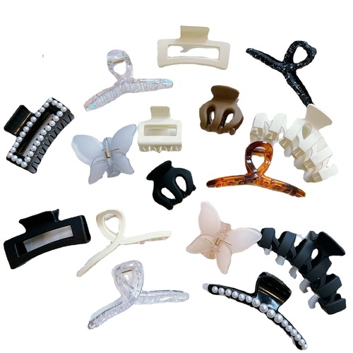 Korean New Trend Popstar Hair Clip High Ponytail Fringe Claw Hairpin with Pearl Butterfly Knot Hair Accessory Stylish Shark Clip Wholesale