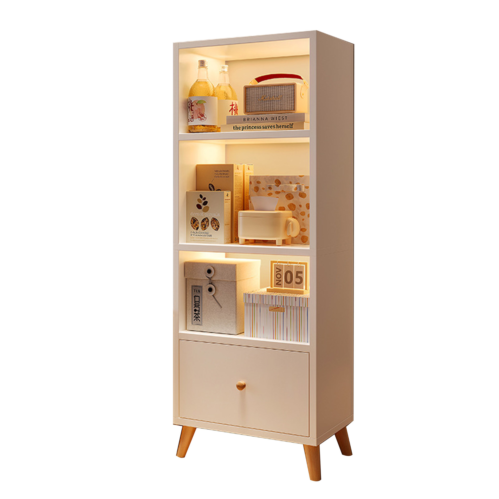 Estante de libros junto al gabinete de televisión estante de piso estante de almacenamiento sala de estar armario de almacenamiento estante de exhibición estante de biblioteca contra la pared