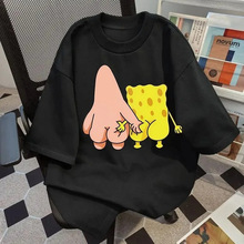 American Style Fun Cartoon Hip-hop Trendy Short-sleeved T-sh