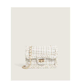 2023年秋冬新款女腋下包小香风呢子链条包高级感单肩斜跨包小方包