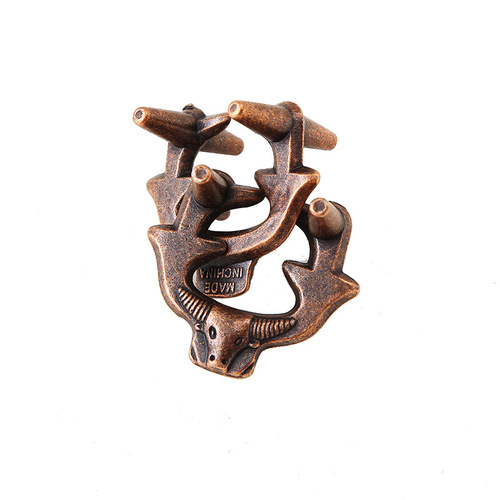 Moxu puzzle zinc alloy intellectual puzzle series educational toys golden silkworm shelling toys horseshoe lock
