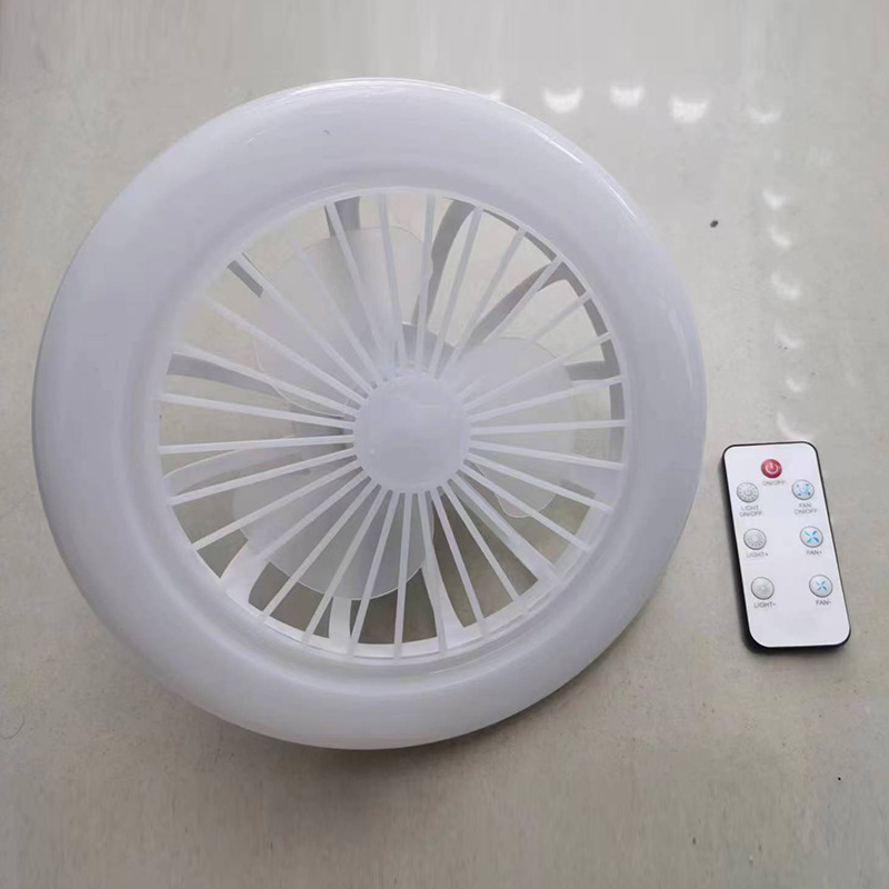 Nueva lámpara de ventilador integrado para el hogar e27 lámpara de ventilador de tornillo lámpara de ventilador de dormitorio lámpara de ventilador led de control remoto