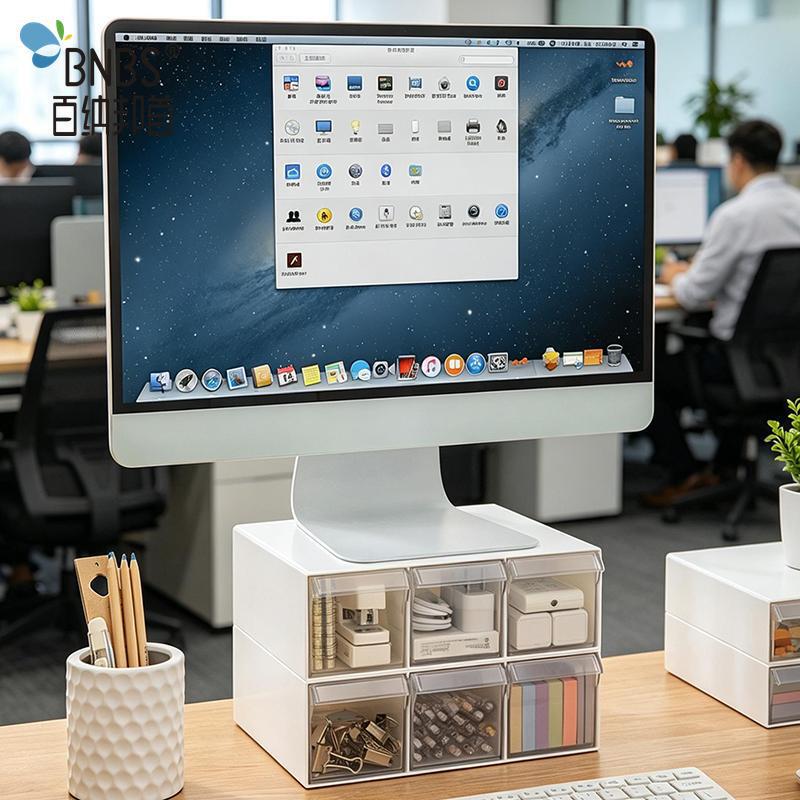 Bnbs Computer Monitor Riser with Drawer, Desktop Storage Organizer, Keyboard Riser Bnbs Computer Monitor Riser with Drawer, Desktop Storage Organizer, Keyboard Riser
