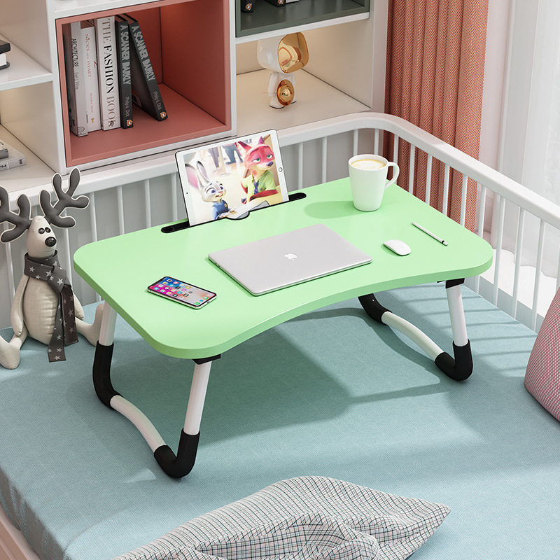 Escritorio de cama plegable mesa de computadora dormitorio dormitorio dormitorio estudio casero pequeña mesa de madera sólida