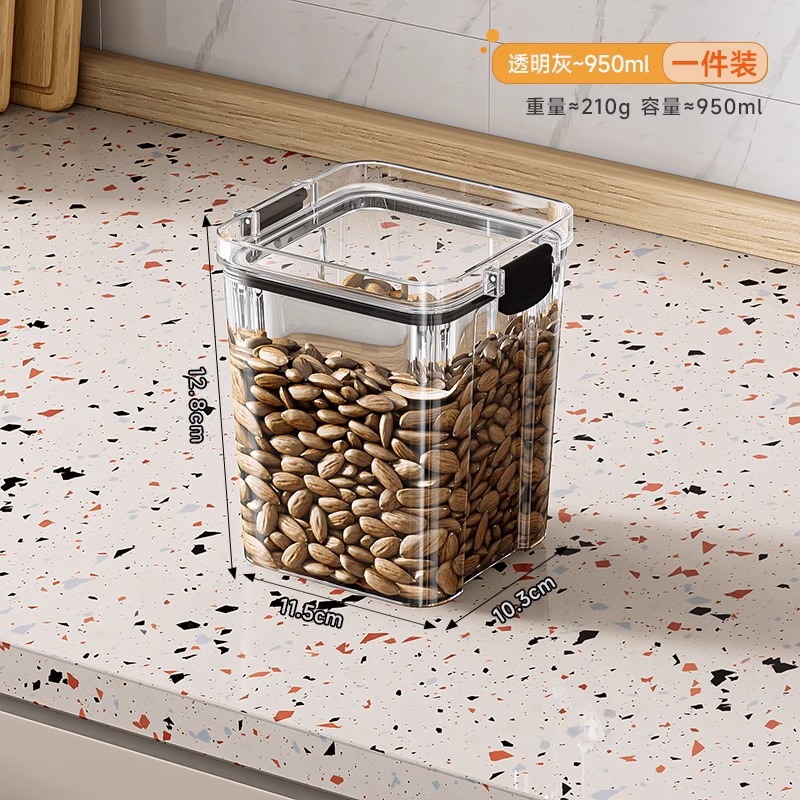 Tanque de sellado granos de cocina almacenamiento de seguridad tanque de plástico transparente caja de bocadillos productos secos tanque de almacenamiento de té