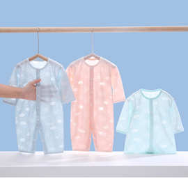 【宝妈推】新生婴儿空调服夏季衣服连体衣男女透气超薄款睡衣长袖