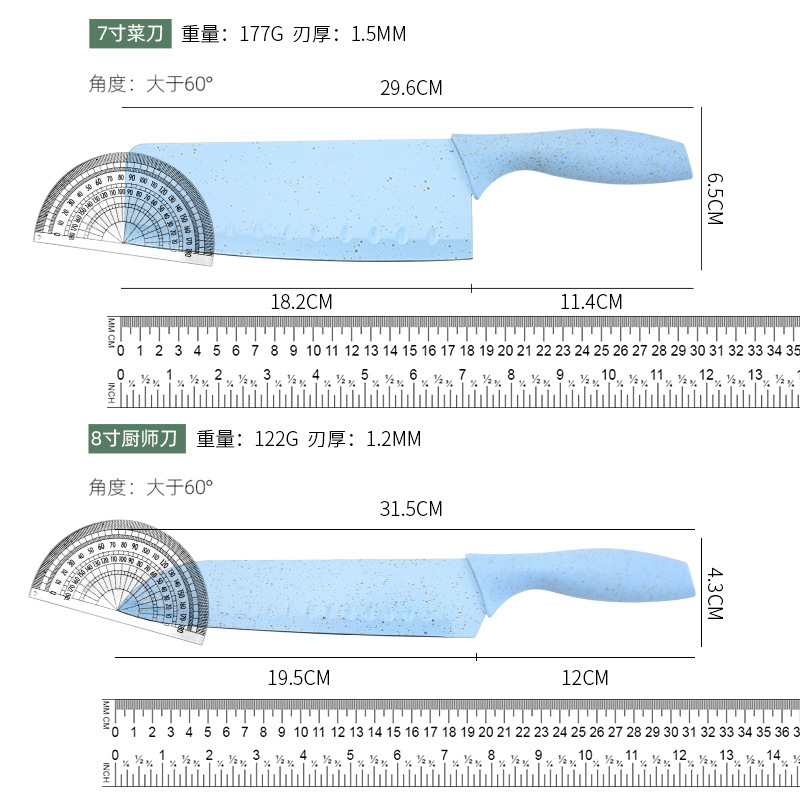 Fábrica al por mayor cuchillo de paja con cuchillo de mesa de cocina cuchillo de cocina caja