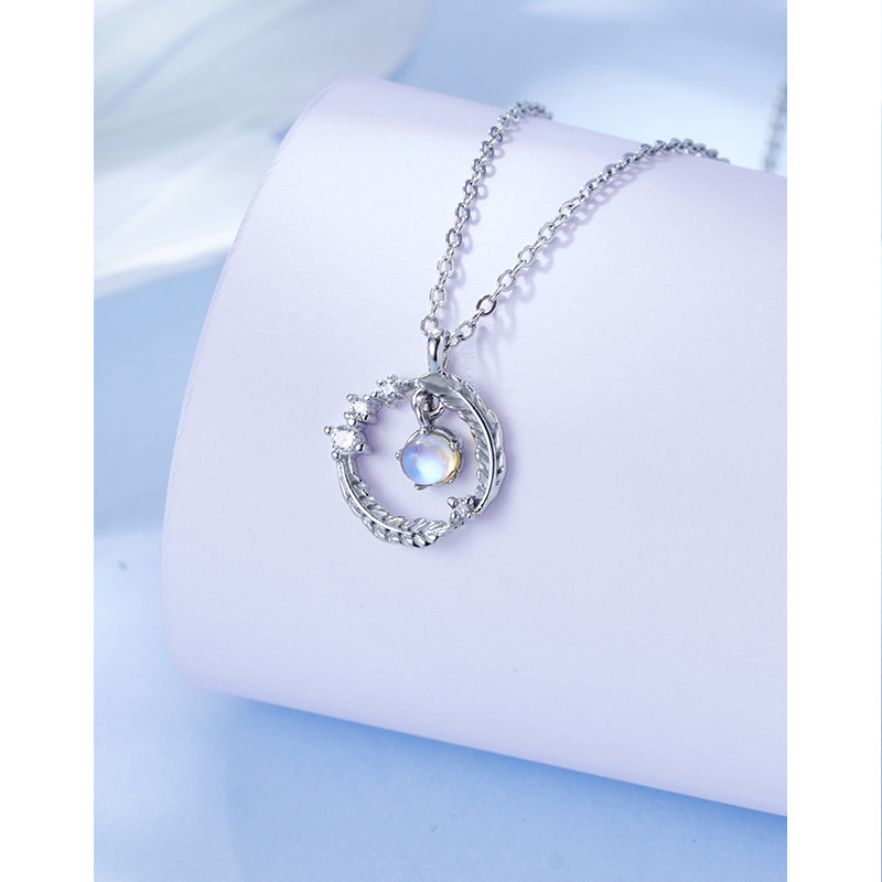 S925 plata esterlina collar de joyería las mujeres luz lujo simple diseño nicho sentido 2023 nueva pluma colgante cadena clavícula