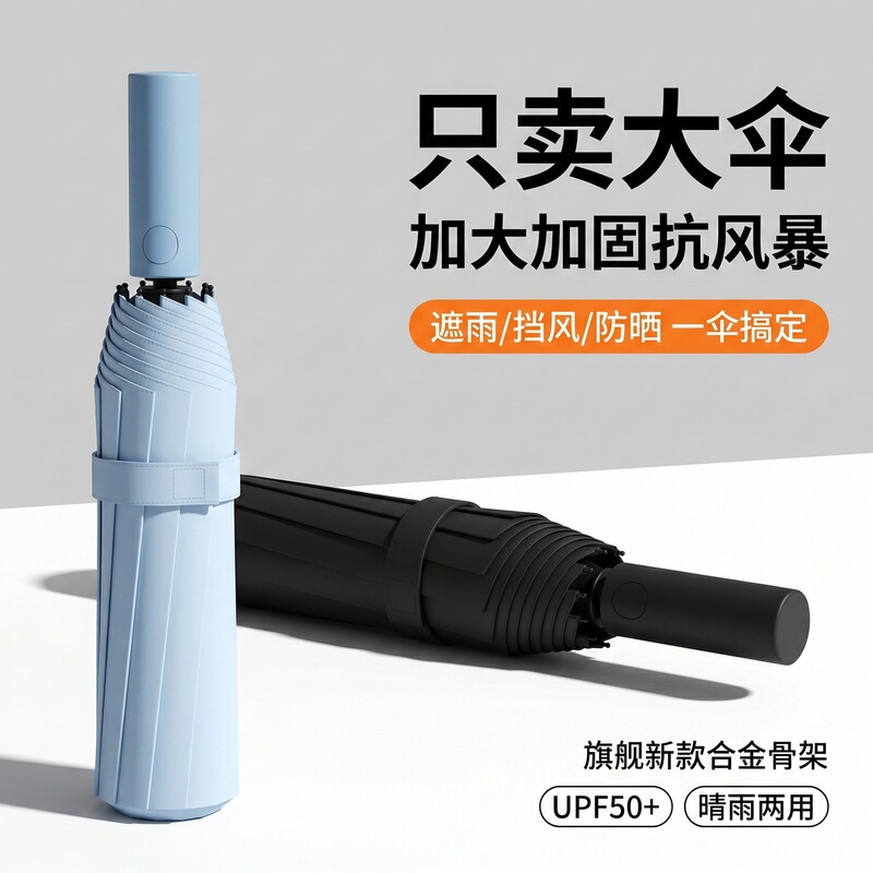 Xiongshangshu Carefully Selects Fully Automatic Umbrellas for Both Sunny and Rainy Weather, Reinforced Folding Sun Umbrellas, Wind-Resistant, Sun-Protection, and Custom-Made Xiongshangshu Carefully Selects Fully Automatic Umbrellas for Both Sunny and Rainy Weather, Reinforced Folding Sun Umbrellas, Wind-Resistant, Sun-Protection, and Custom-Made