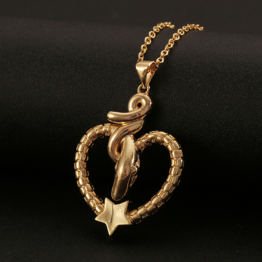 Mode Stern und Mond Kobra Anhnger Kupfer Halskette Grohandel Nihaojewelrypicture4