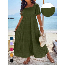 M 35465 Puff sleeve square neck dress �����䷽������ȹ