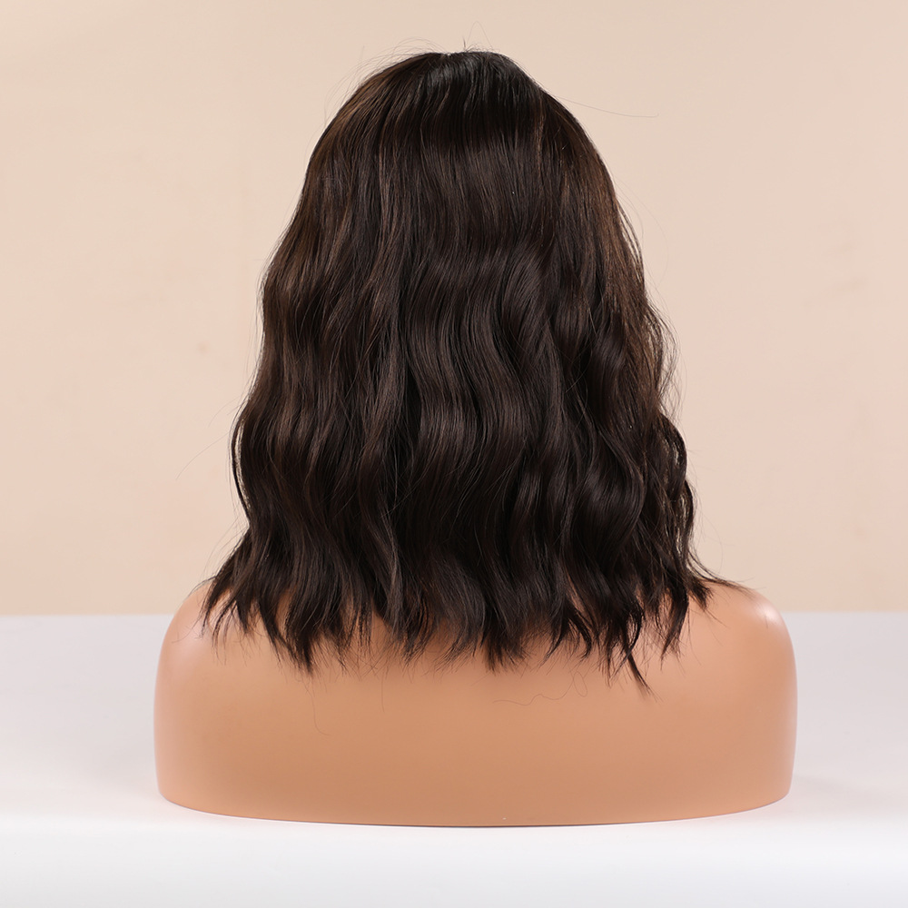 Peluca de estilo europeo y americano, cabello corto para mujer, cabello rizado, moda, nuevo estilo, casco completo, reducción de edad, cabeza de onda, peluca, casco, wigs