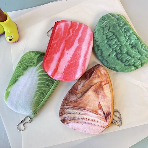 Cute Wallet Food Vegetable Plush Wallet Children's Money Bag Coin Key Holder Wallet LQB21