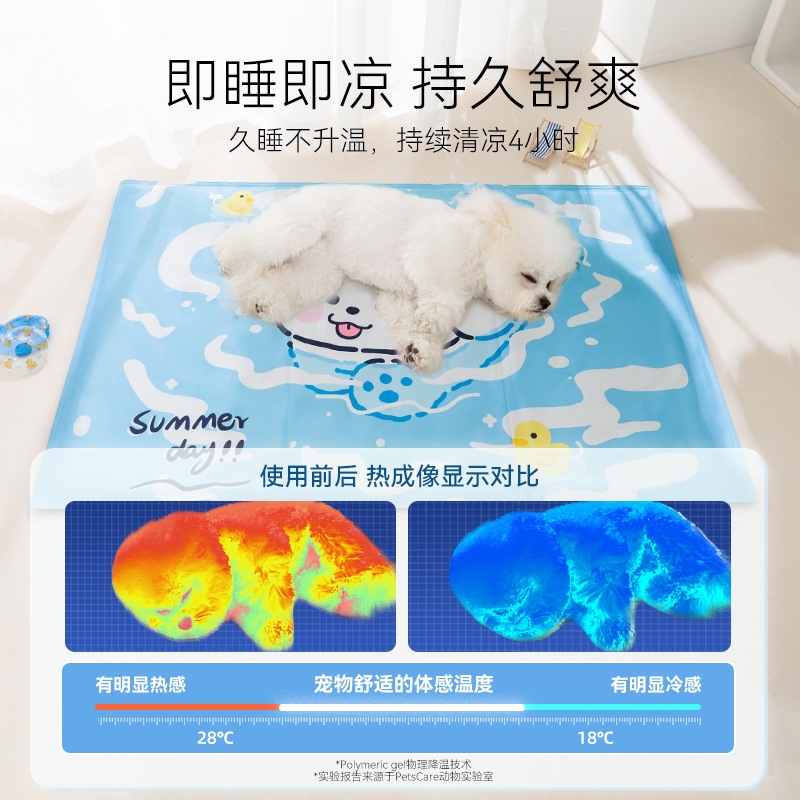 Refrescante de verano para perros, prevención del golpe de calor, juego de agua de verano, almohadilla de hielo para cachorros, nido de gatos, almohadilla de enfriamiento para perros pequeños, perrera, nido de hielo para mascotas