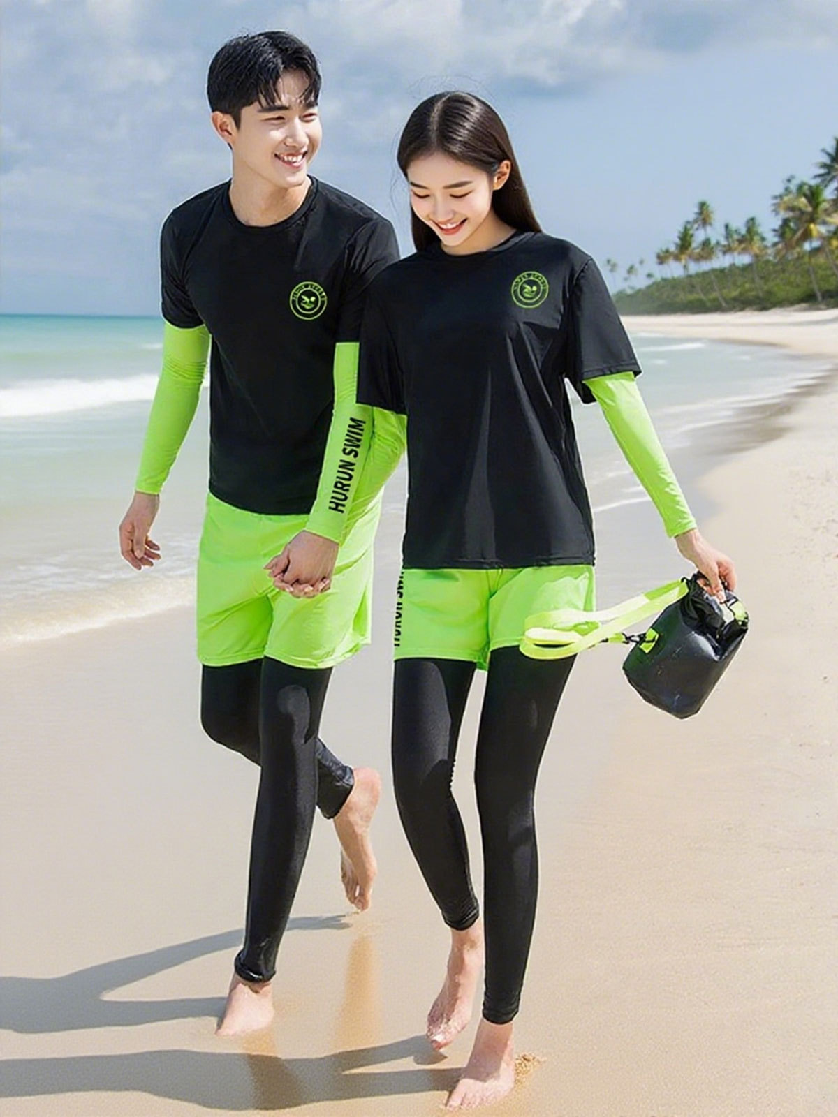 Traje de neopreno Traje de baño de manga larga para mujer Protector solar para hombre Pareja de secado rápido Traje de neopreno Pantalones Traje de medusa Traje de surf cálido