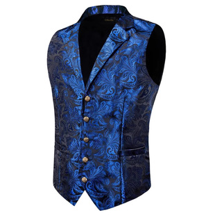 Foreign Trade Youth Trendy Four-Season Large Size Printed Slim Sleeveless Vest Men's Pallas V-Neck Vest Men's Jacket