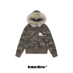 Broken Mirror 25秋季New美式复古个性设计迷彩宽松连帽夹克外套