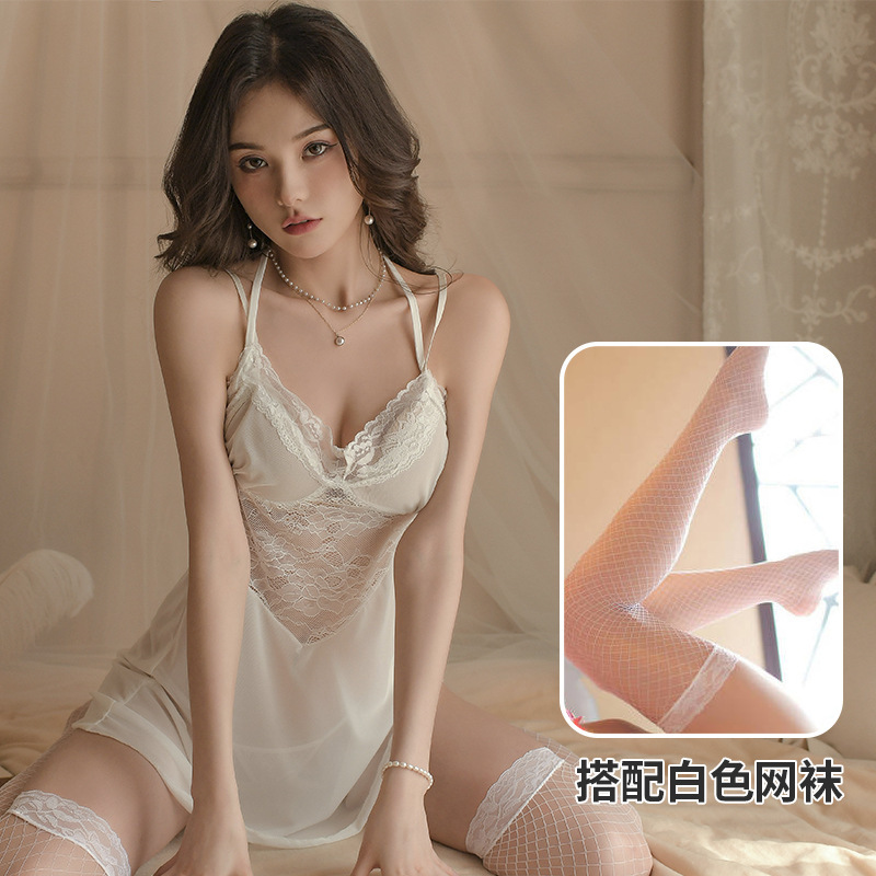 Nueva lencería sexy camisón sexy malla pasión traje divertido pareja suministros transparente flirting pijamas pelo generación