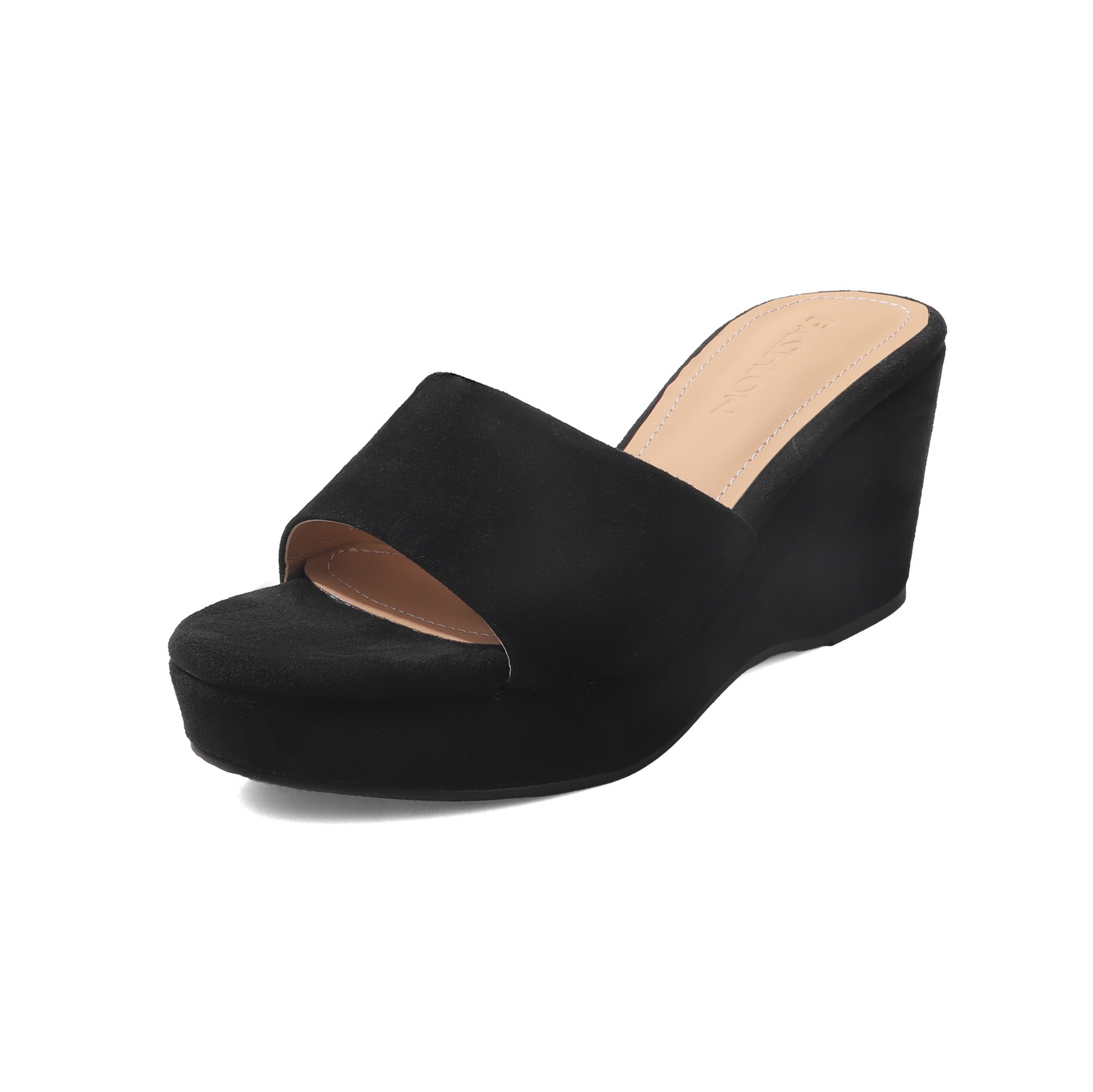 Sandal cao gót nữ hở mũi quai ngang đế xuồng platform — màu nâu, màu đen, màu mơ