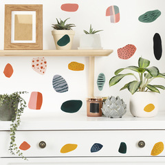 外貿浪漫莫蘭迪色塊臥室客廳玄關家居裝飾牆貼貼紙自粘批發跨境