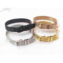 厂家批发供货 不锈钢编织网带皮带扣手环款手镯10mm饰品带