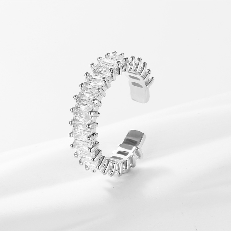 6g Weight Rhinestones, Zircon Inlay Material Rings Classification 1 Piece Quantity Daily Occasion Commute Square Copper Inlay Rhinestones Zircon Rings