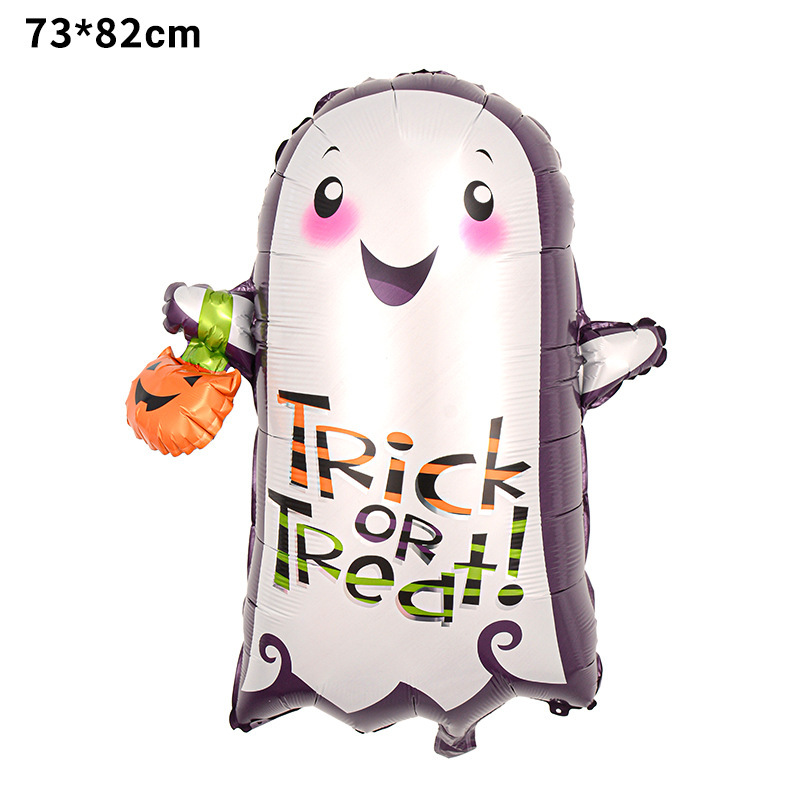 Globo de película de aluminio de Halloween nuevo tema de bruja de dibujos animados calabaza fiesta de Halloween diseño de globos en forma de fantasma